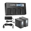 JYJZPB 2 Pack NP-F970 Replacement Battery and 4-Channel Fast Charger for Sony NP-F Series